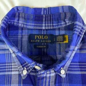 Polo Ralph Lauren Classic Fit Blue Plaid Short Sleeve Button Down Shirt Men’s L